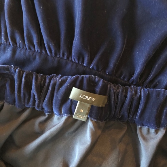 J CREW navy velvet mini skirt with ruffle hem NWOT - Picture 5 of 7